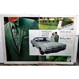 1969 1970 Lincoln Mercury Marquis Car Man Wearing Sterling Hunt Suit Print Ad